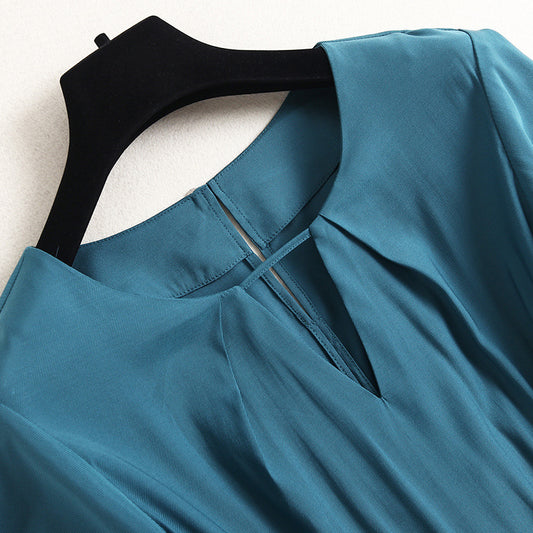 High-Waist Rayon Midi Dress - Cozy Haven