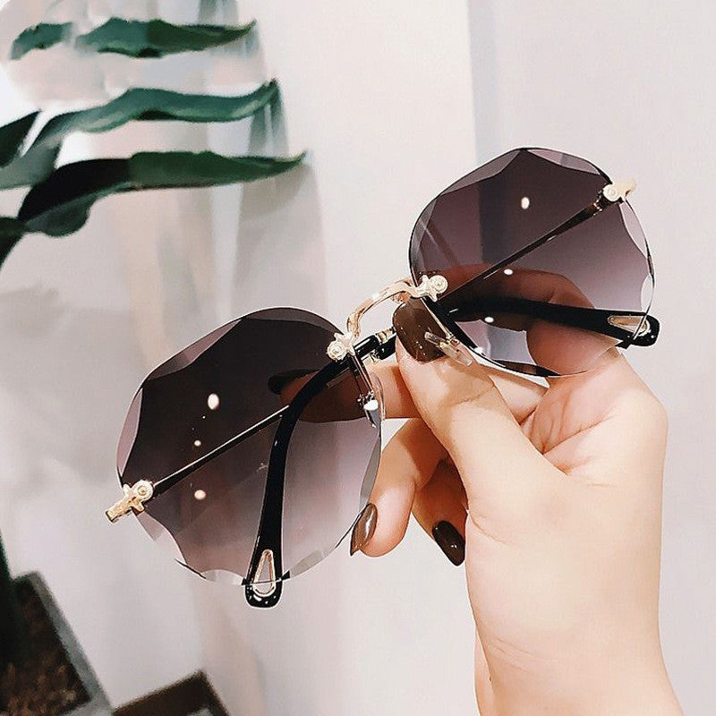 Polygonal Sunglasses Women Rimless Trimmed Sunglasses - Cozy Haven