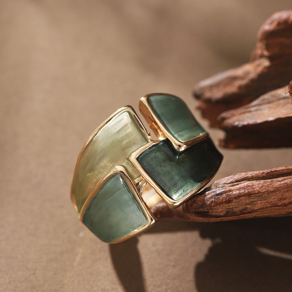 Womens Colorful Painted Oil Casual Ring - Cozy Haven