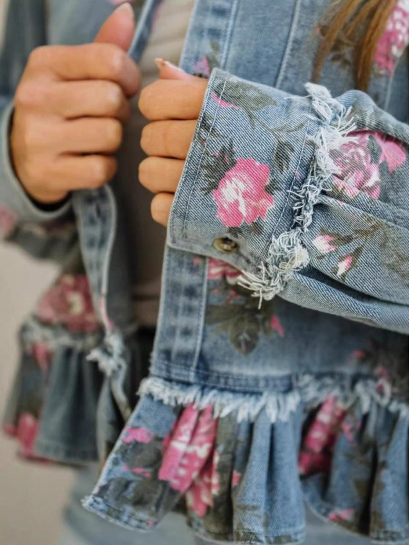 The Meadow Ruffle Denim Jacket - Cozy Haven