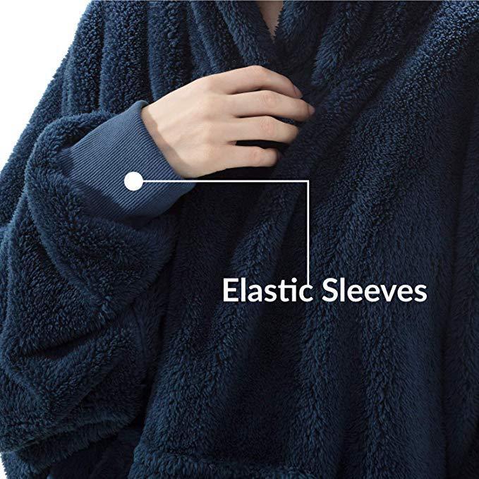 Hoodie Sweatshirt With Big Pocket Tops Sweater Comfortable Loose Double-Sided Fleece Thicker Wearable Blanket - Cozy Haven