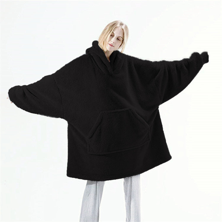 Hoodie Sweatshirt With Big Pocket Tops Sweater Comfortable Loose Double-Sided Fleece Thicker Wearable Blanket - Cozy Haven