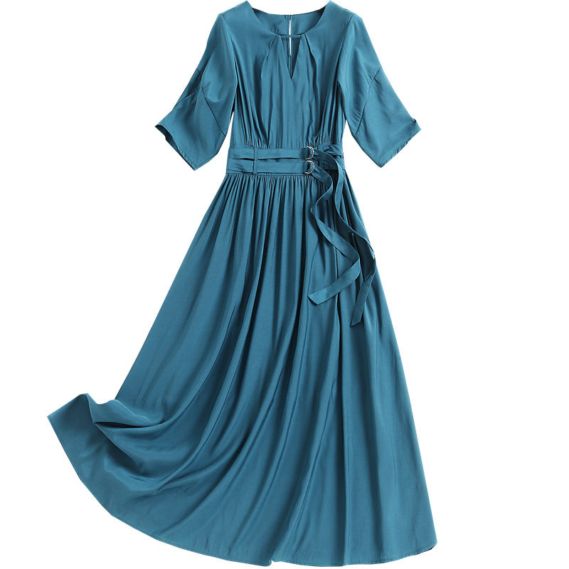 High-Waist Rayon Midi Dress - Cozy Haven
