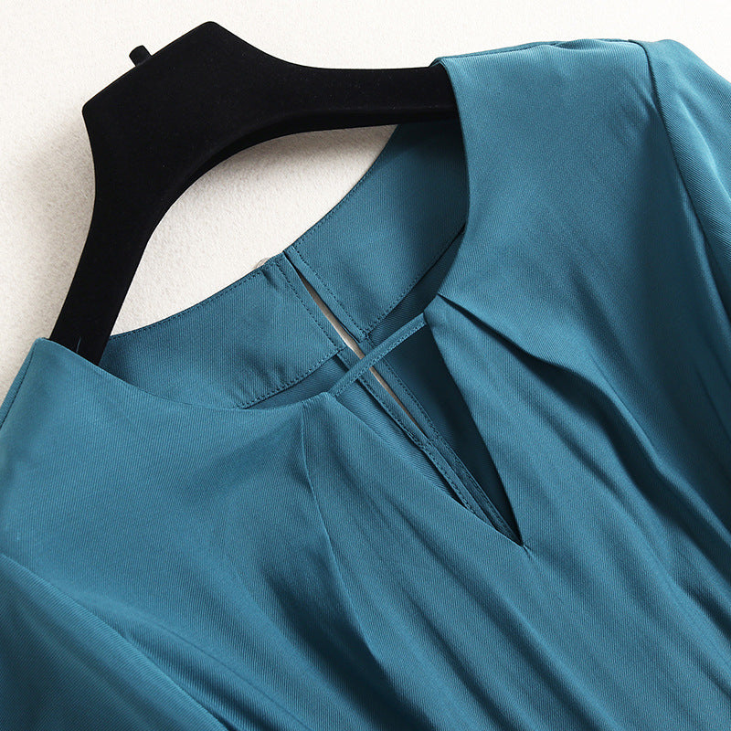 High-Waist Rayon Midi Dress - Cozy Haven