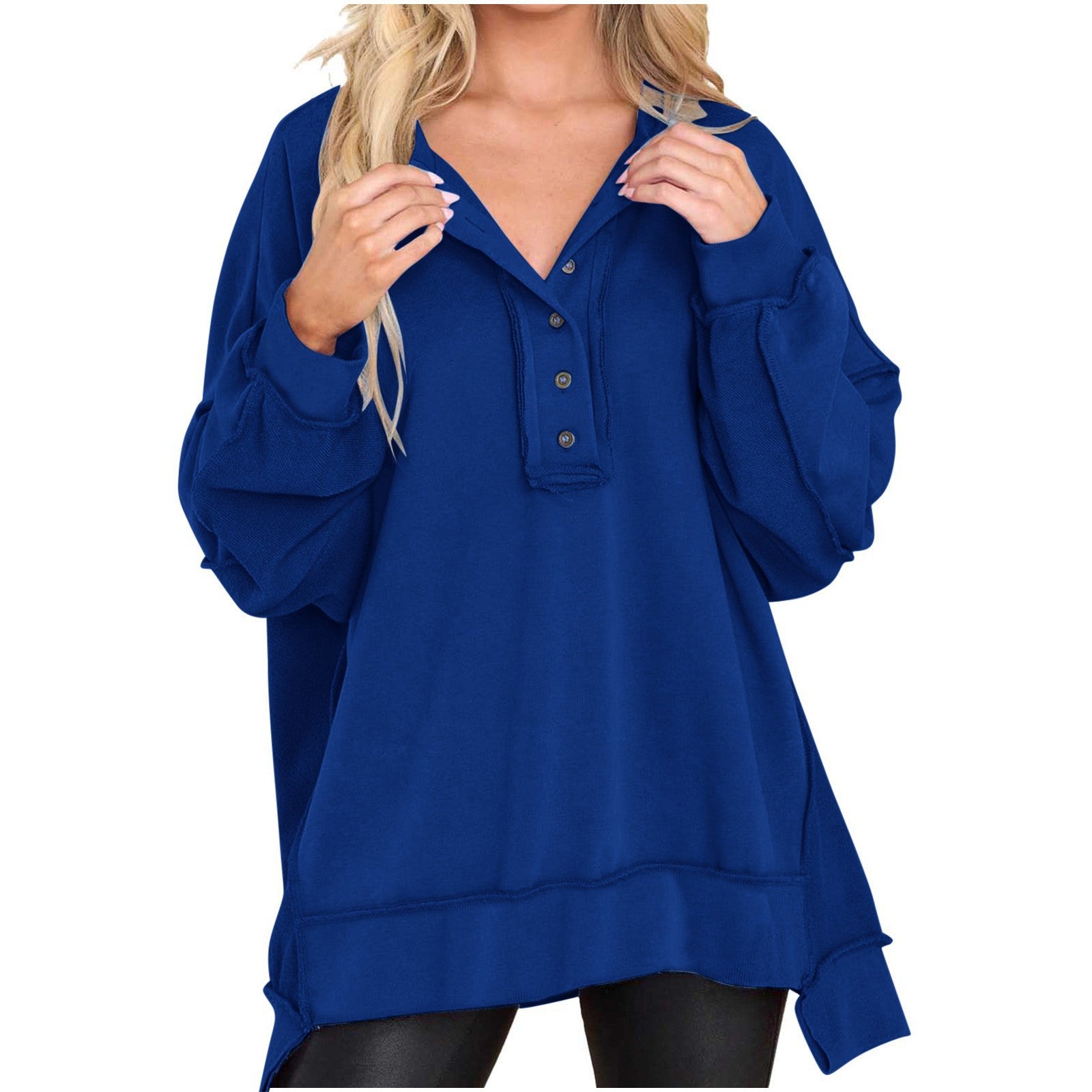 New Women's Round Neck Solid Color Top - Cozy Haven