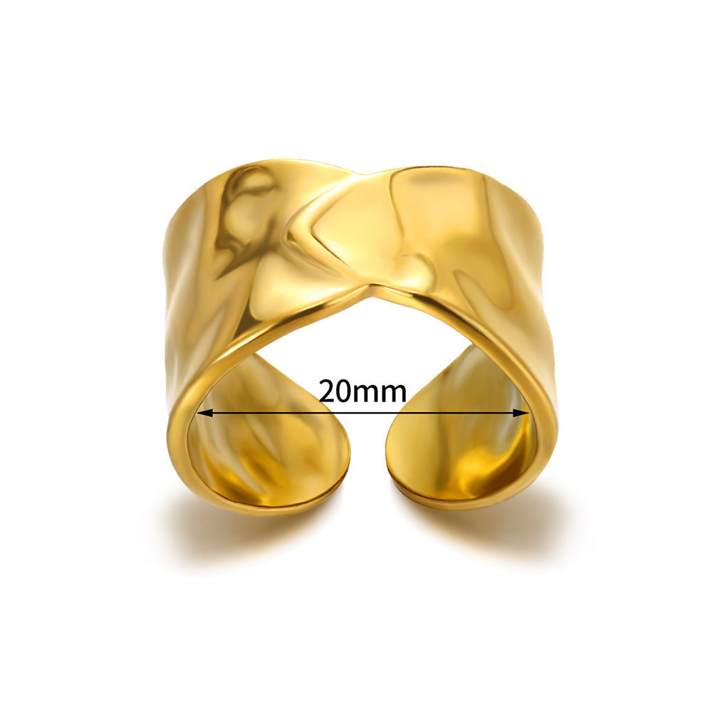 Geometric Line-cut Hollow Mens And Womens Ring - Cozy Haven