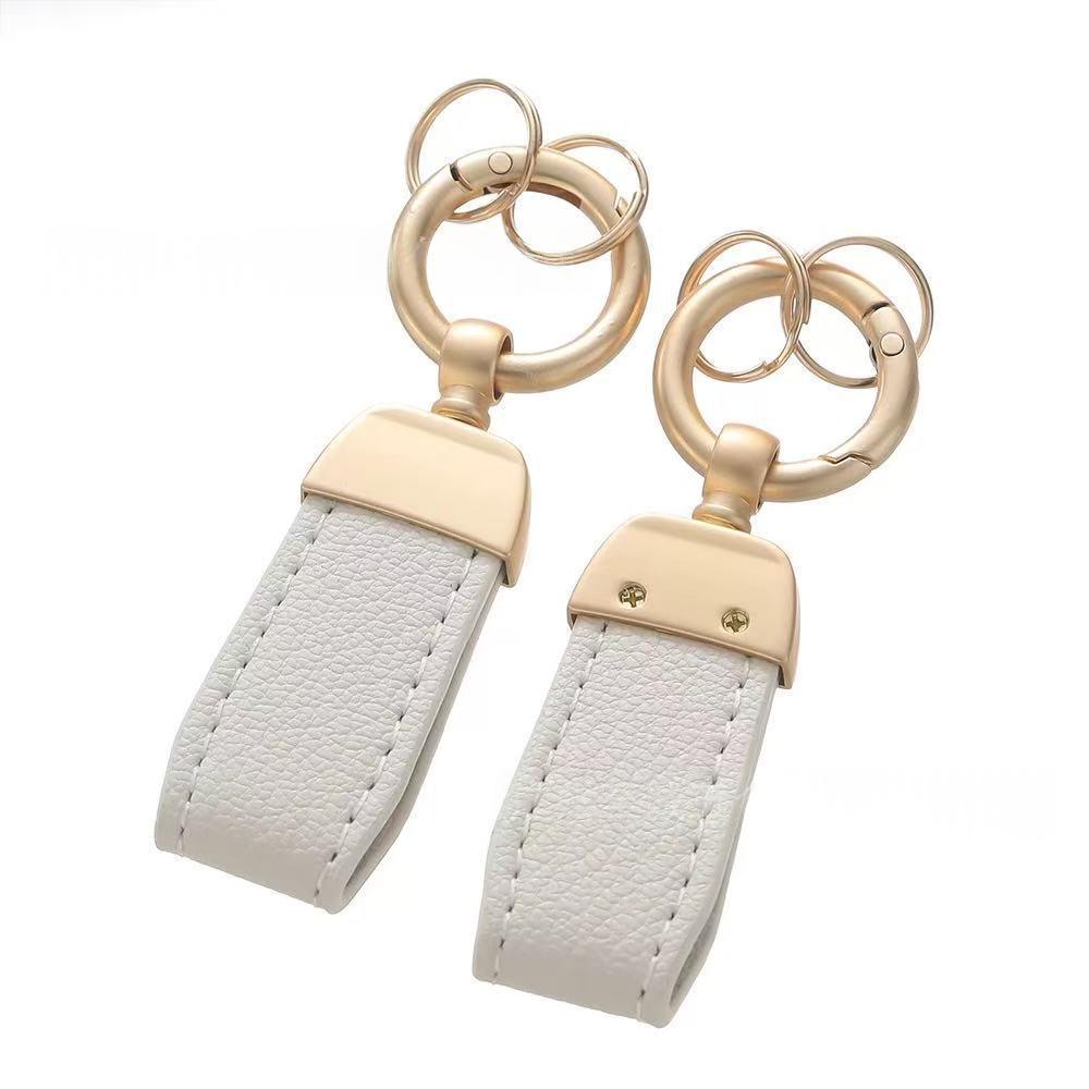 Solid-color Mini Goat-skin Leather Keychain - Cozy Haven