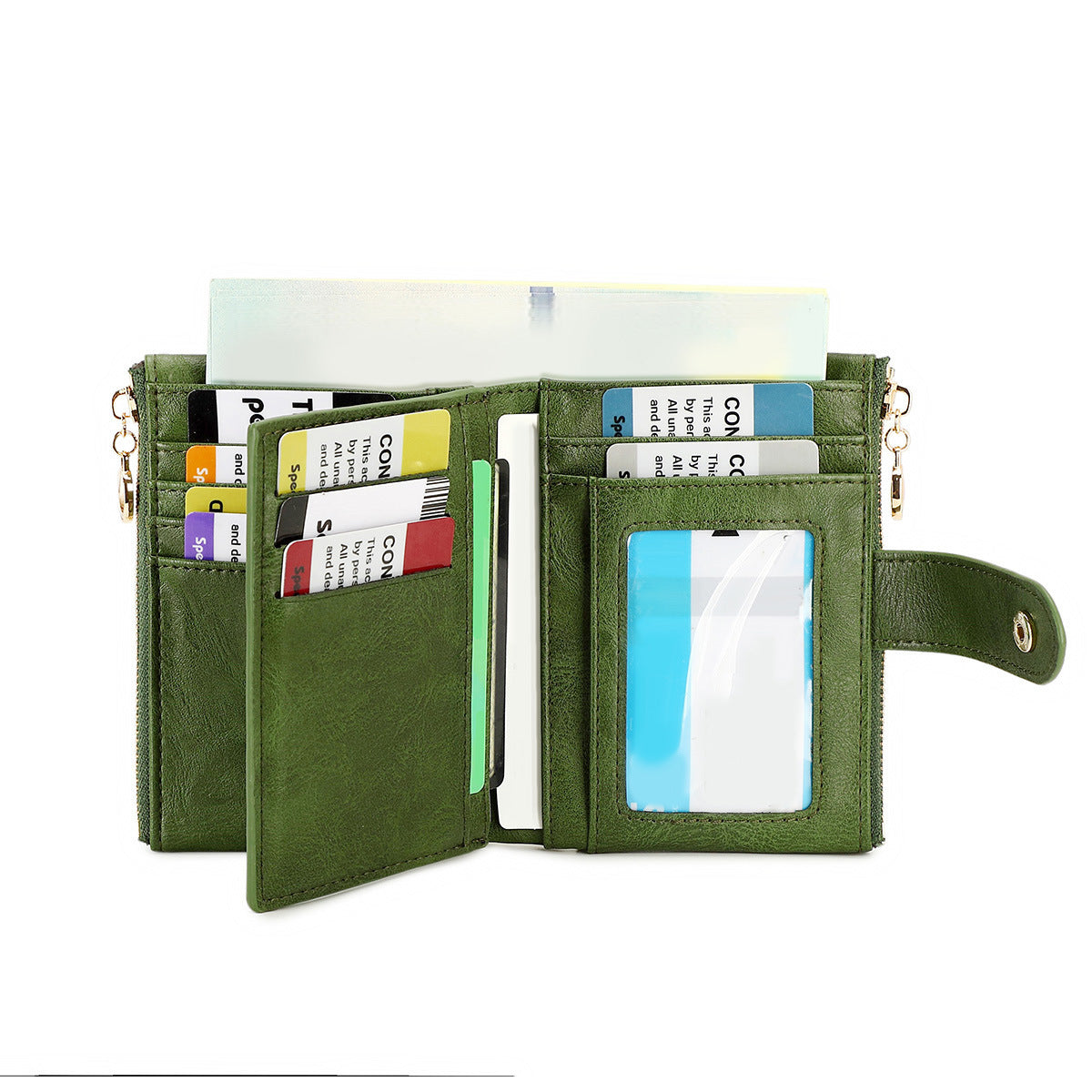 New Womens Retro Short Trifold Wallet With Dual Zippers And Multiple Card Slots - Cozy Haven