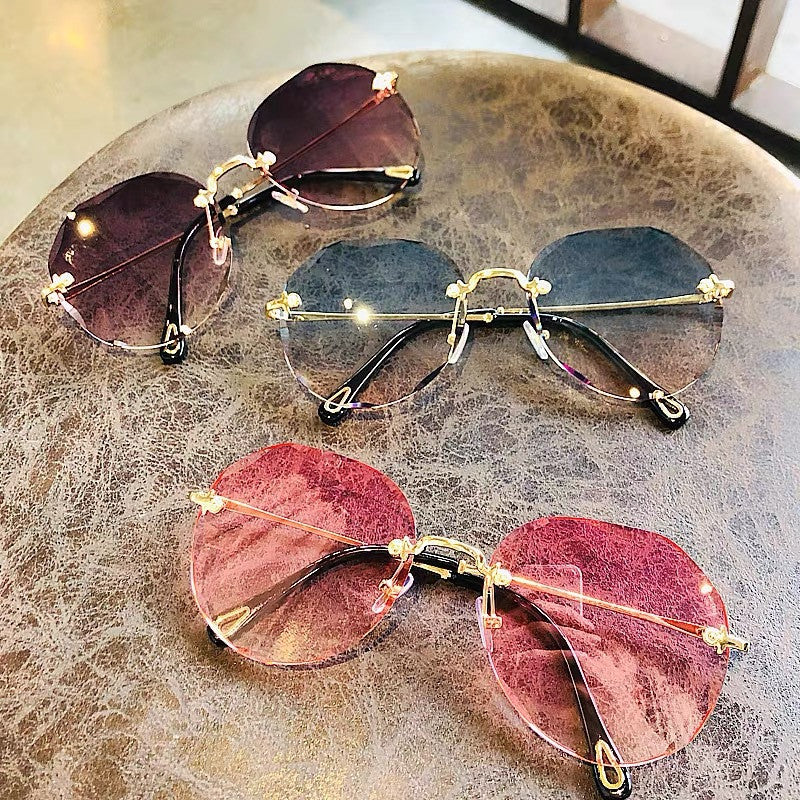 Polygonal Sunglasses Women Rimless Trimmed Sunglasses - Cozy Haven