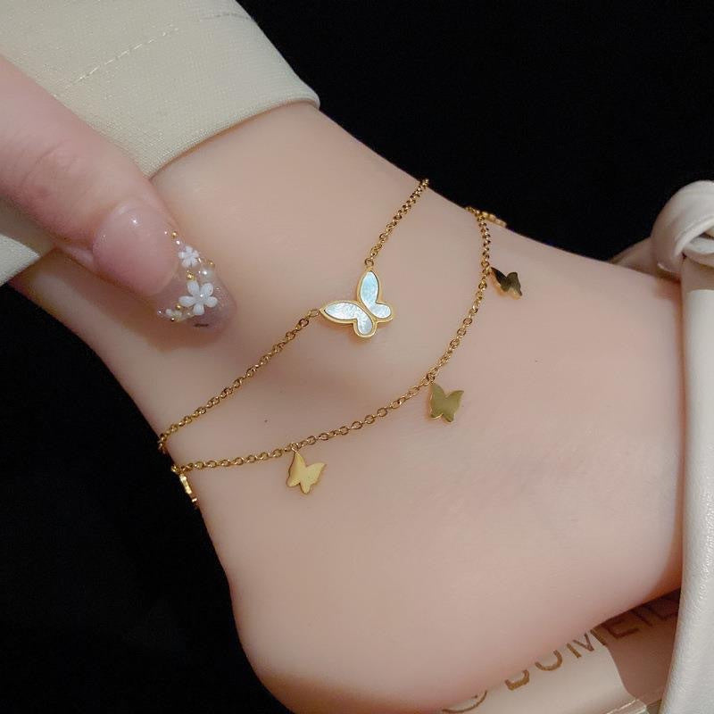Butterfly Anklet For Women High end 18k Gold colored Trendy Foot Chain - Cozy Haven