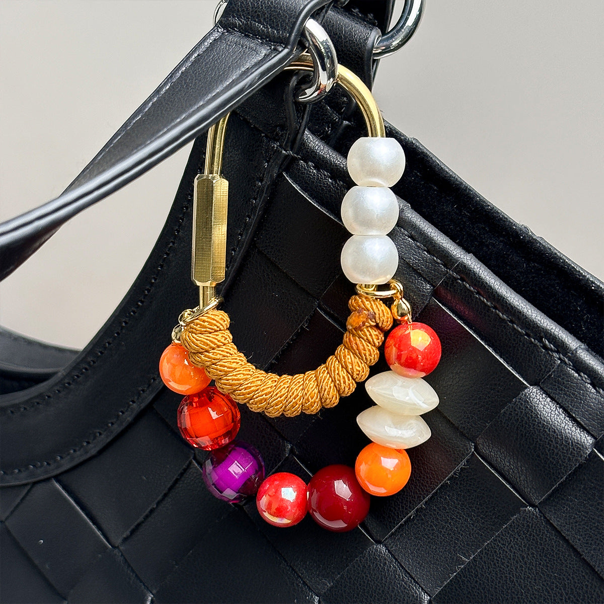 Crystal Bead Heart-shaped Bag Charm - Cozy Haven