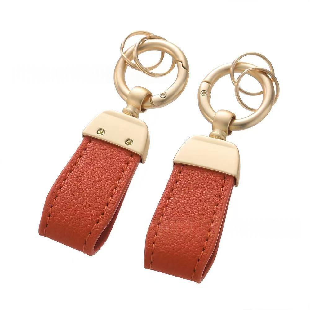 Solid-color Mini Goat-skin Leather Keychain - Cozy Haven