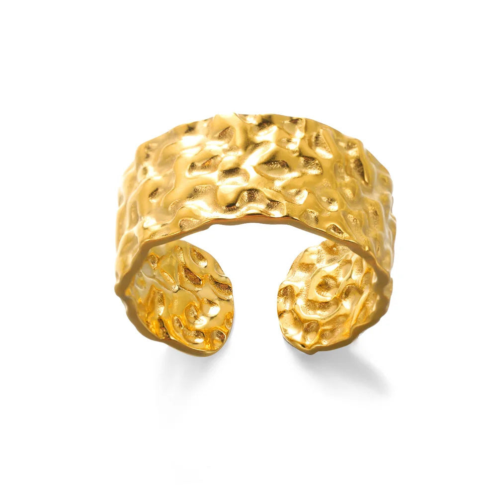 Geometric Line-cut Hollow Mens And Womens Ring - Cozy Haven