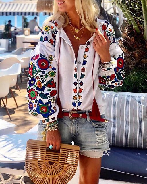 Floral print shirt - Cozy Haven