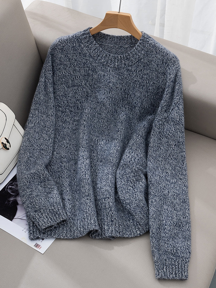Elegant Cashmere Sweater Versatile And Thickened Womens Crew-neck Knit - Cozy Haven