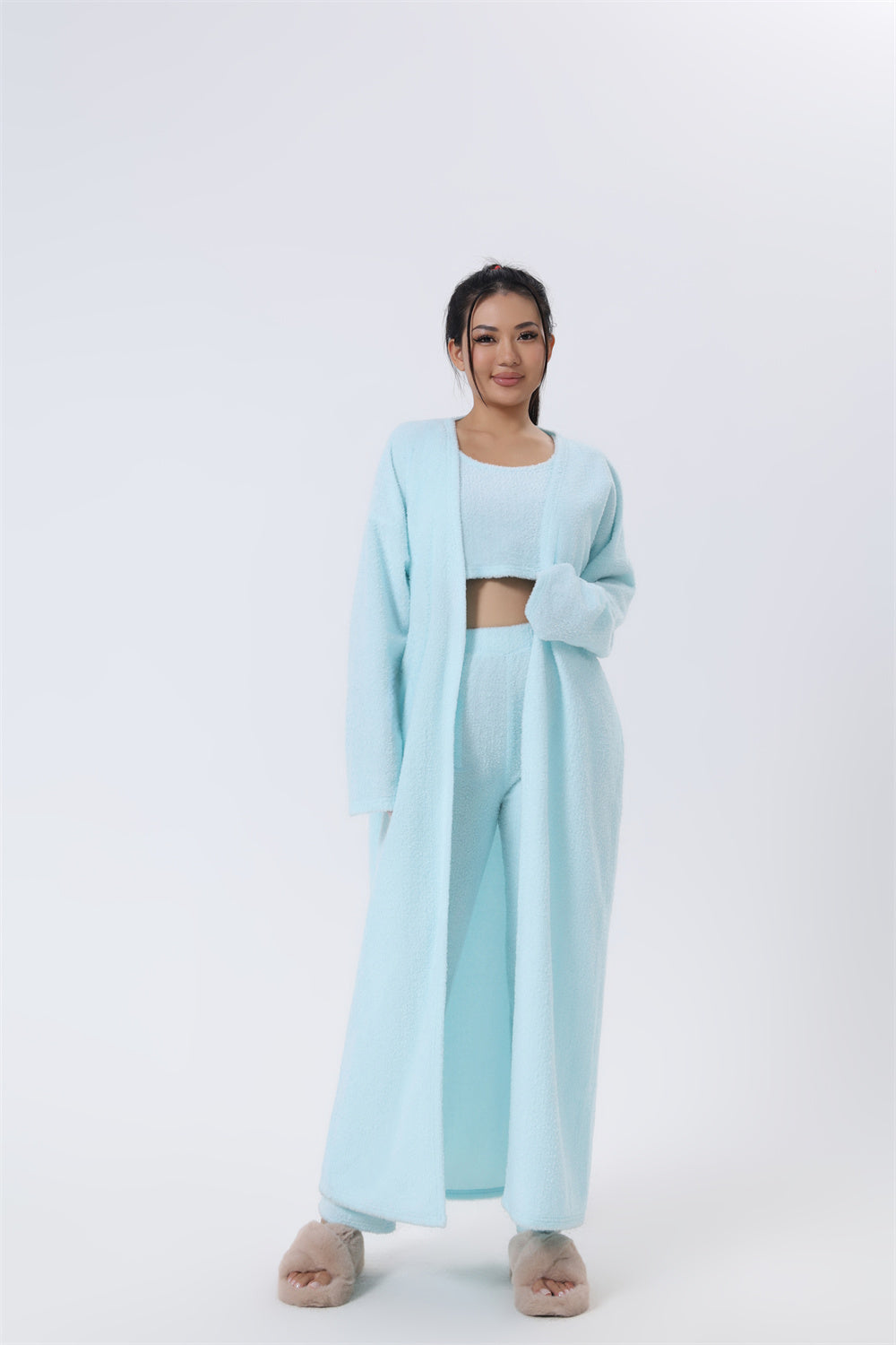 Cozy Pajama Set, 3 Piece Lounge Set, Cute Loungewear, Warm Suit Sets, Matching Set, Lounge Set, 3 Piece Pant Sets, Women Winter Dress - Cozy Haven