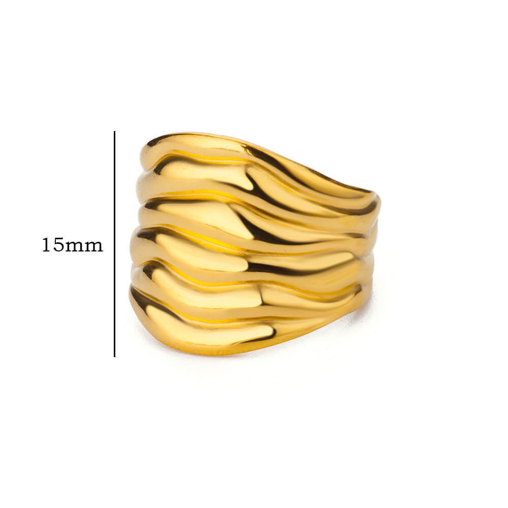 Geometric Line-cut Hollow Mens And Womens Ring - Cozy Haven