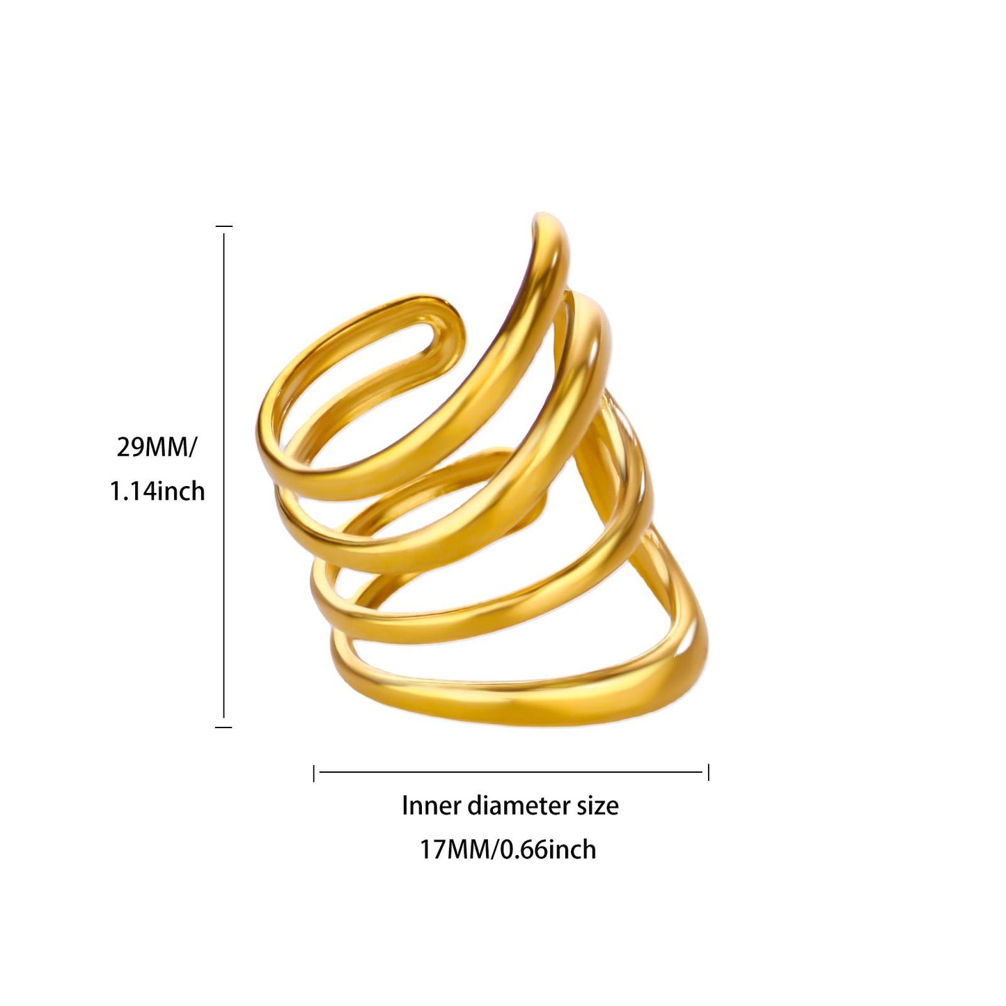 Geometric Line-cut Hollow Mens And Womens Ring - Cozy Haven