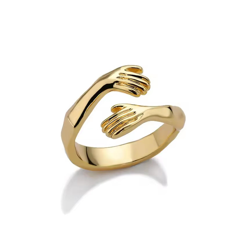 Geometric Line-cut Hollow Mens And Womens Ring - Cozy Haven