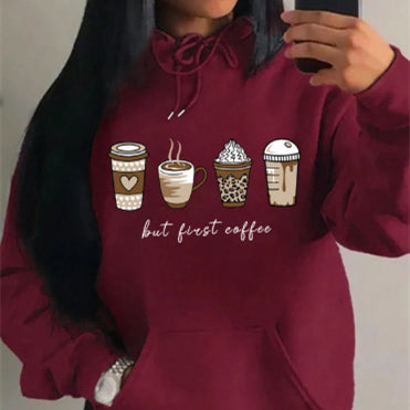 But First Coffee Cartoons Drinks Pattern - Cozy Haven