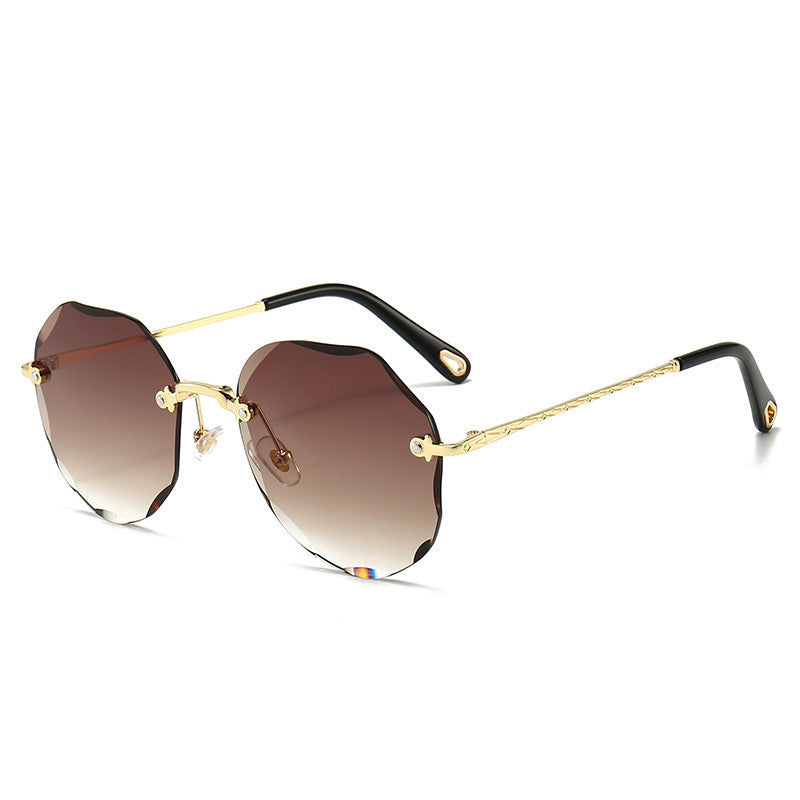 Polygonal Sunglasses Women Rimless Trimmed Sunglasses - Cozy Haven