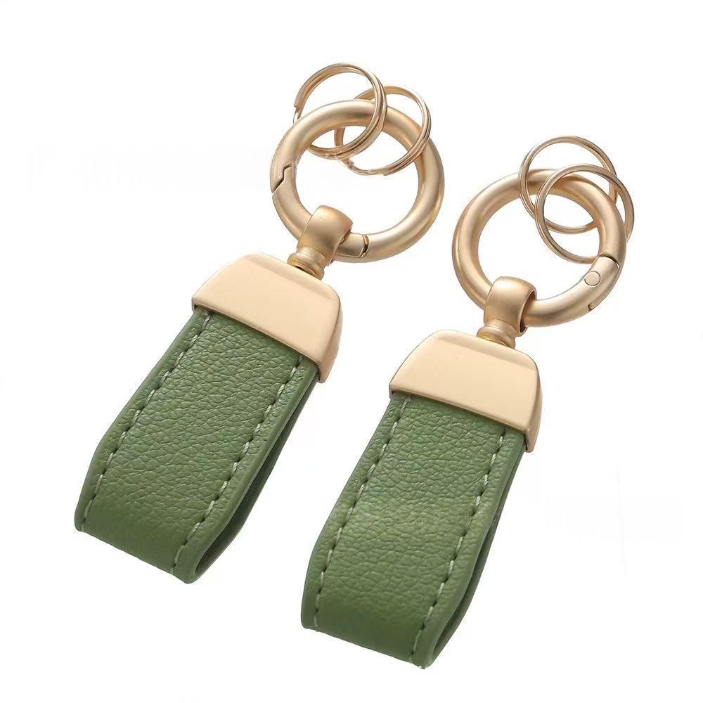 Solid-color Mini Goat-skin Leather Keychain - Cozy Haven