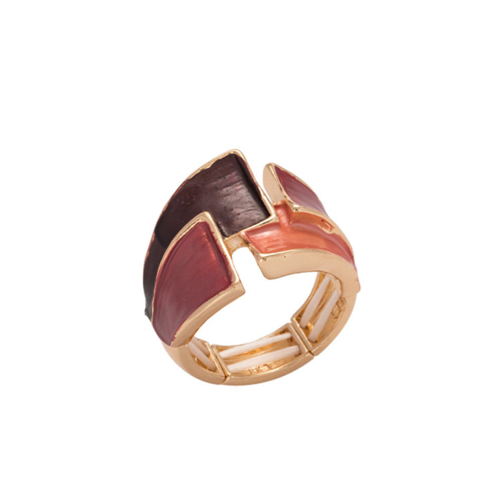 Womens Colorful Painted Oil Casual Ring - Cozy Haven