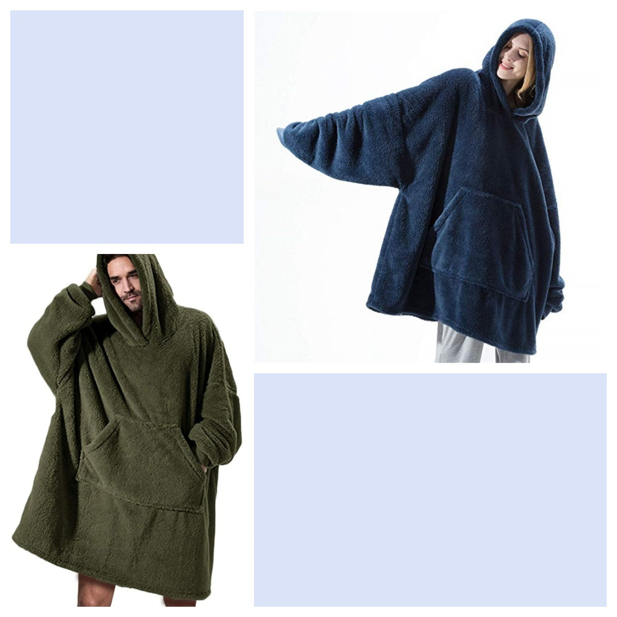 Hoodie Sweatshirt With Big Pocket Tops Sweater Comfortable Loose Double-Sided Fleece Thicker Wearable Blanket - Cozy Haven