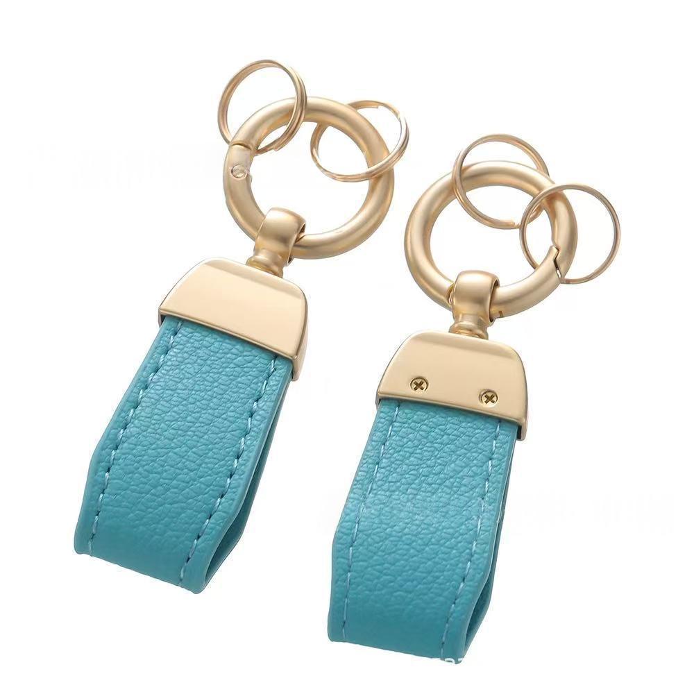 Solid-color Mini Goat-skin Leather Keychain - Cozy Haven
