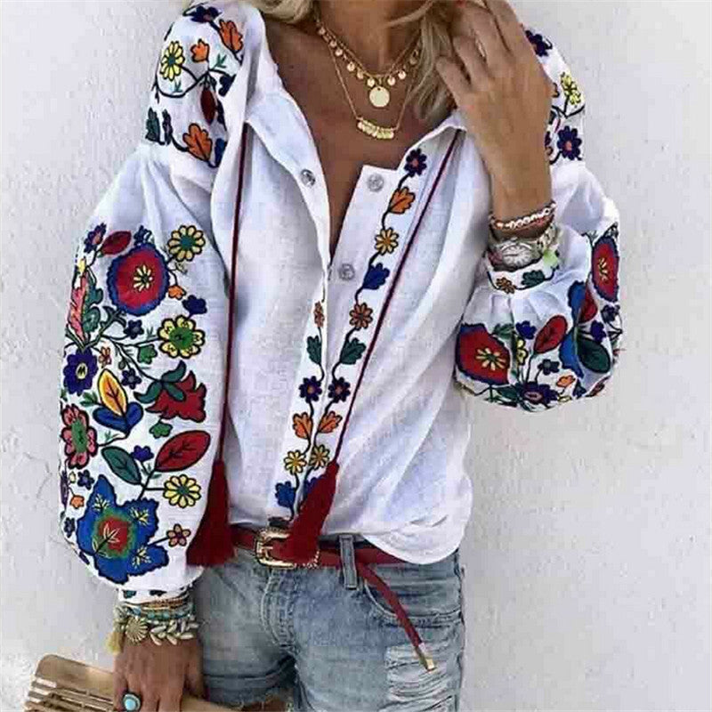 Floral print shirt - Cozy Haven