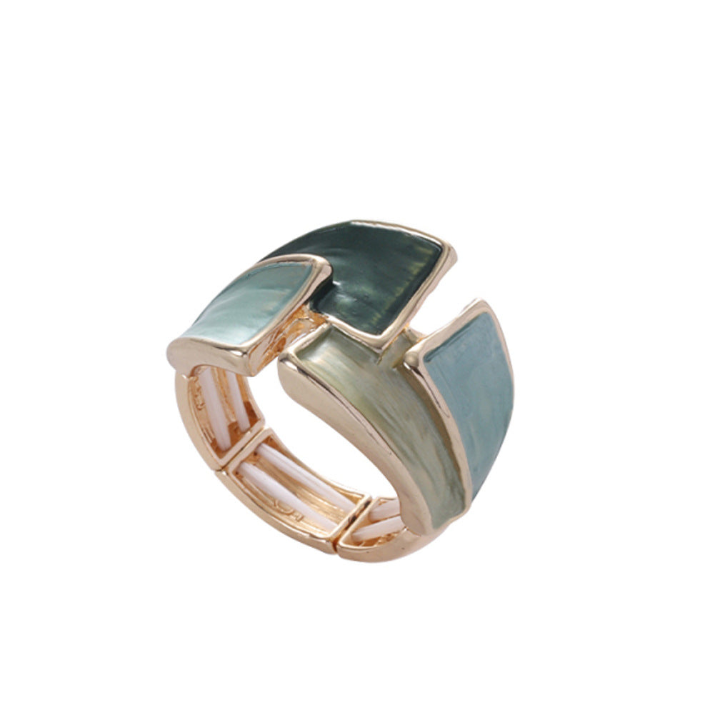 Womens Colorful Painted Oil Casual Ring - Cozy Haven