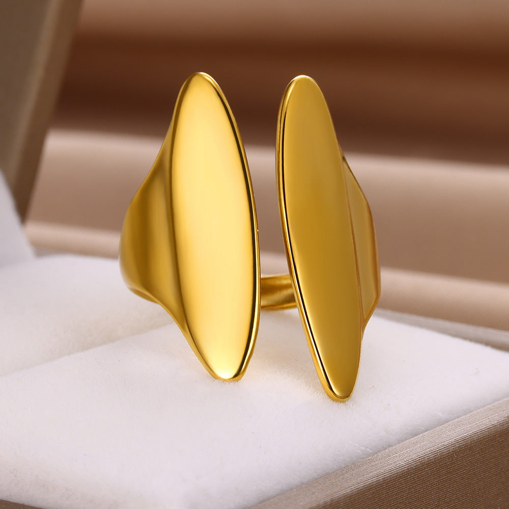 Geometric Line-cut Hollow Mens And Womens Ring - Cozy Haven