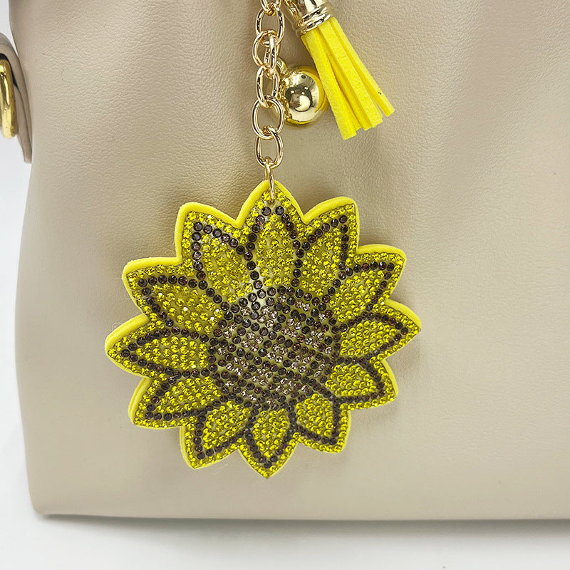 Creative Diamond-studded Sunflower Keychain Sunflower Bag Charm - Cozy Haven