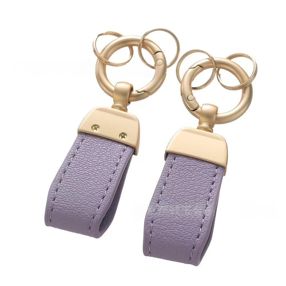 Solid-color Mini Goat-skin Leather Keychain - Cozy Haven