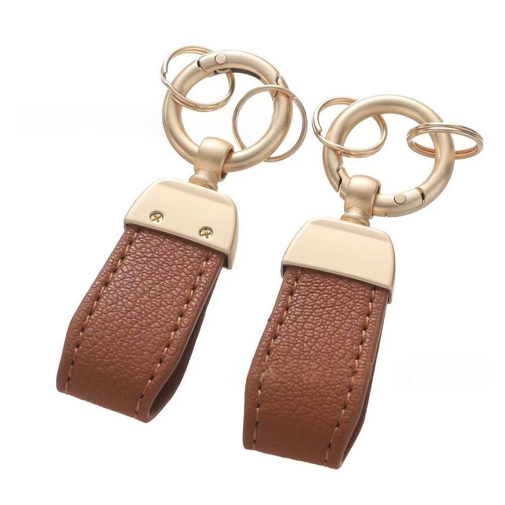 Solid-color Mini Goat-skin Leather Keychain - Cozy Haven