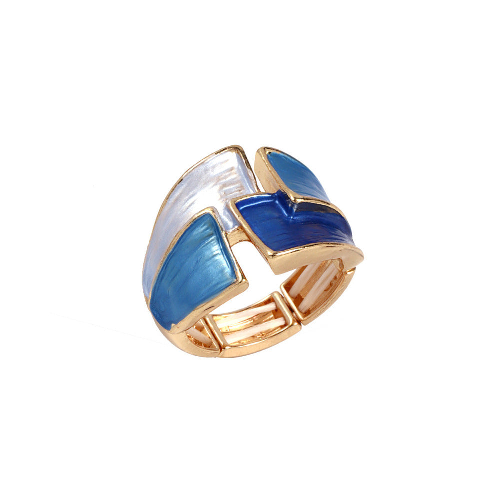 Womens Colorful Painted Oil Casual Ring - Cozy Haven