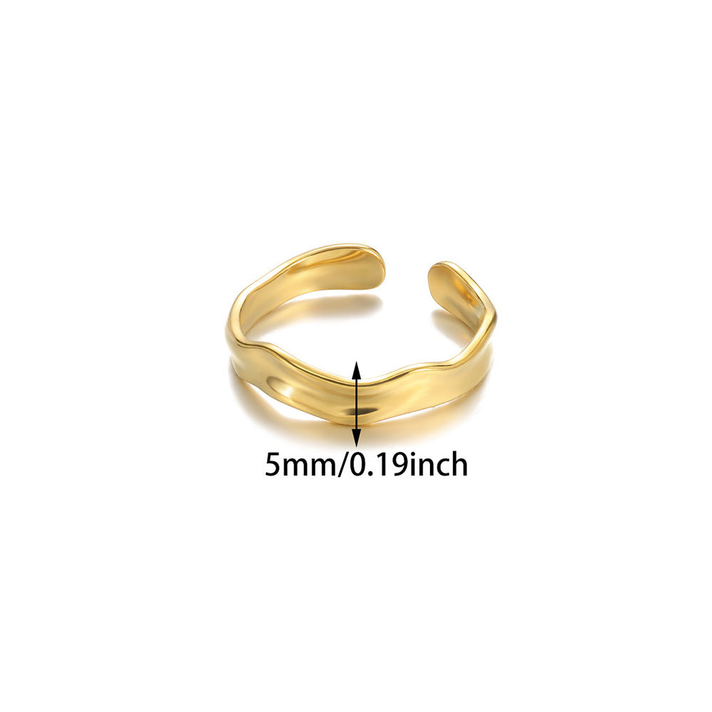 Geometric Line-cut Hollow Mens And Womens Ring - Cozy Haven