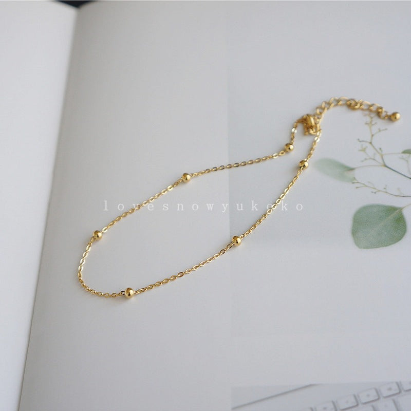 S925 Sterling Silver 14K Gold plated Minimalist Anklet For Women - Cozy Haven