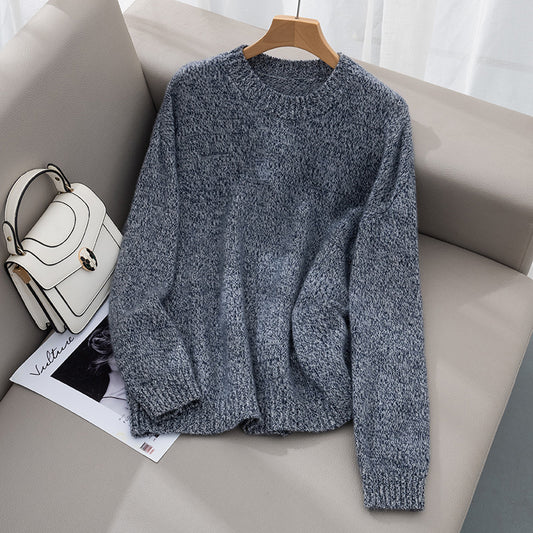 Elegant Cashmere Sweater Versatile And Thickened Womens Crew-neck Knit - Cozy Haven