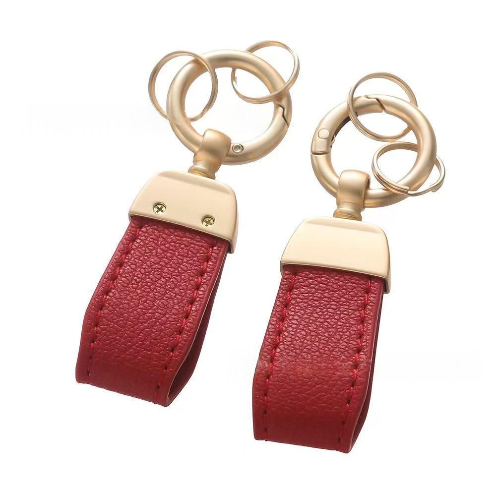 Solid-color Mini Goat-skin Leather Keychain - Cozy Haven