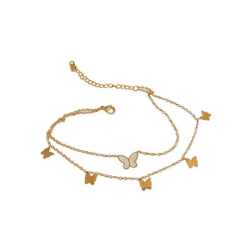 Butterfly Anklet For Women High end 18k Gold colored Trendy Foot Chain - Cozy Haven