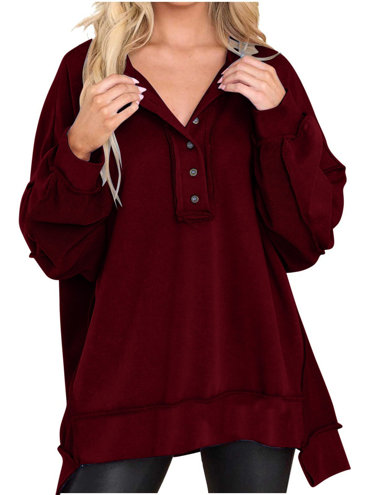New Women's Round Neck Solid Color Top - Cozy Haven