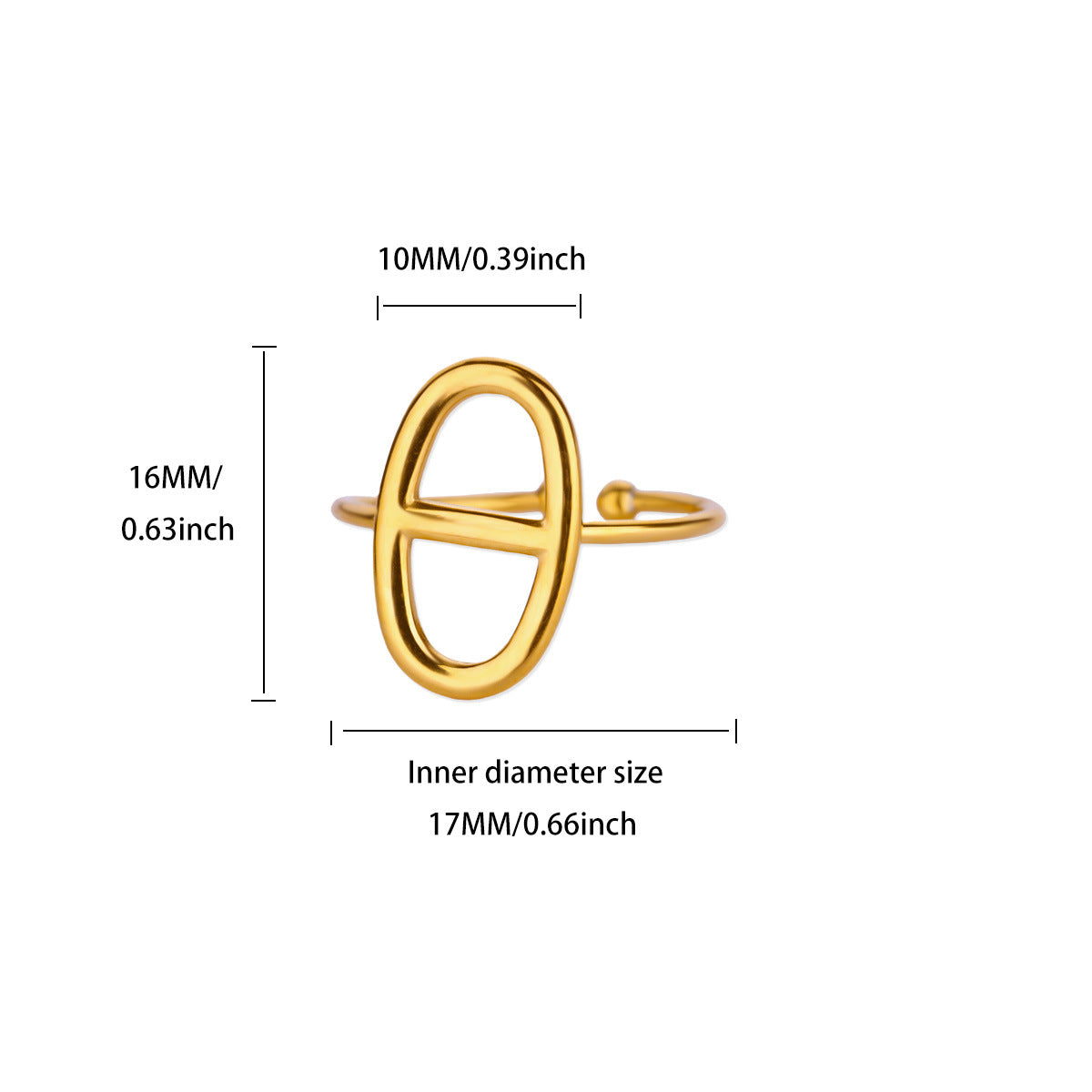 Geometric Line-cut Hollow Mens And Womens Ring - Cozy Haven