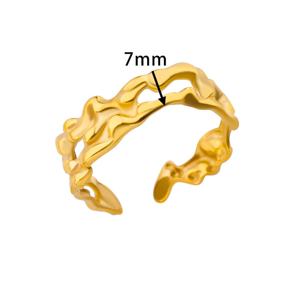 Geometric Line-cut Hollow Mens And Womens Ring - Cozy Haven