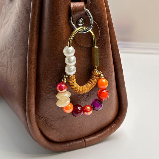 Crystal Bead Heart-shaped Bag Charm - Cozy Haven