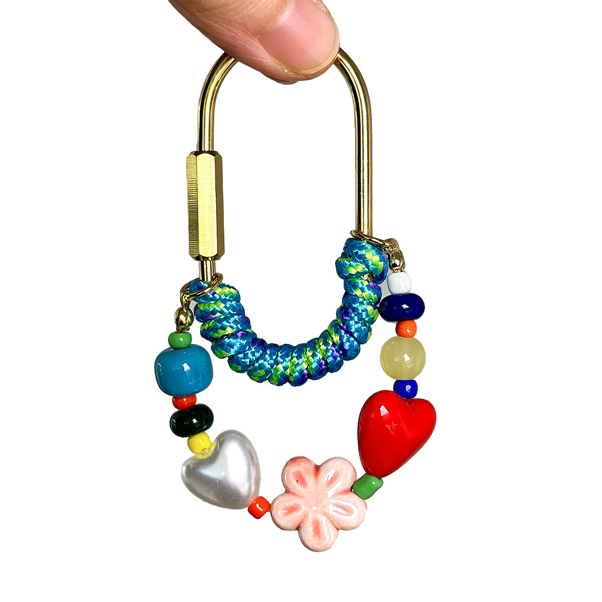 Crystal Bead Heart-shaped Bag Charm - Cozy Haven