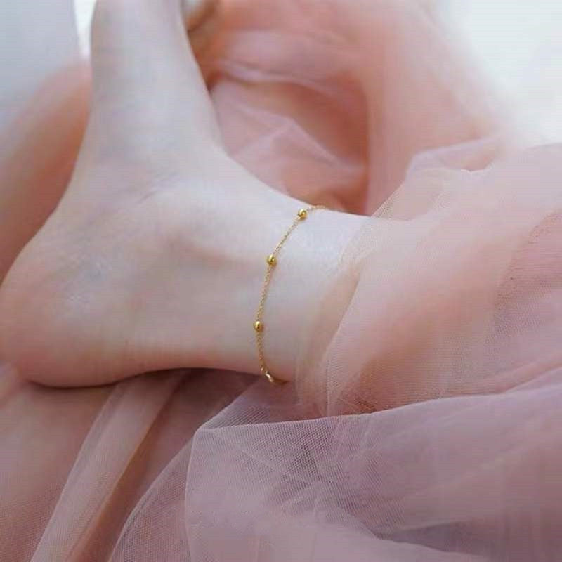 S925 Sterling Silver 14K Gold plated Minimalist Anklet For Women - Cozy Haven