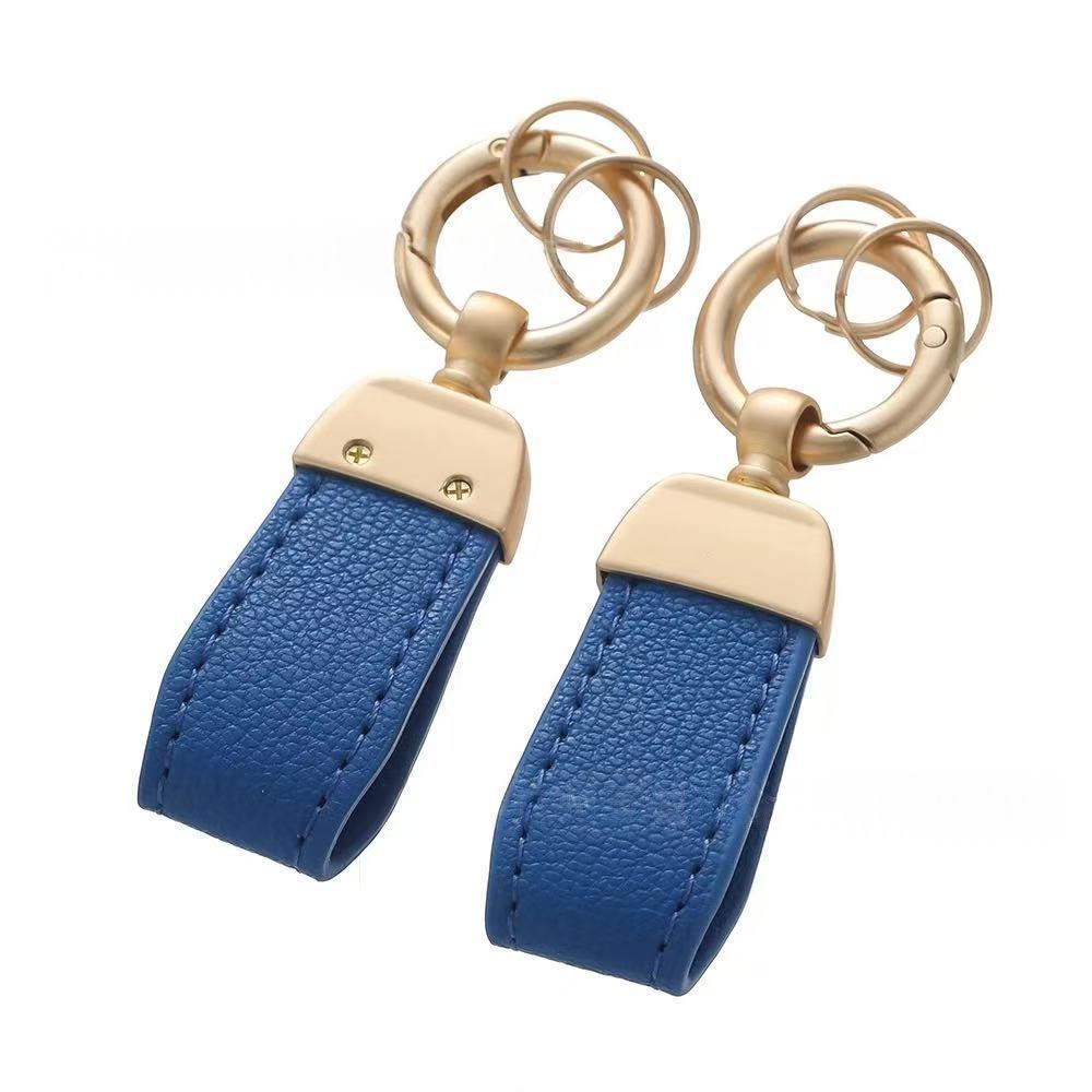 Solid-color Mini Goat-skin Leather Keychain - Cozy Haven