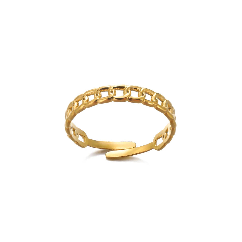 Geometric Line-cut Hollow Mens And Womens Ring - Cozy Haven