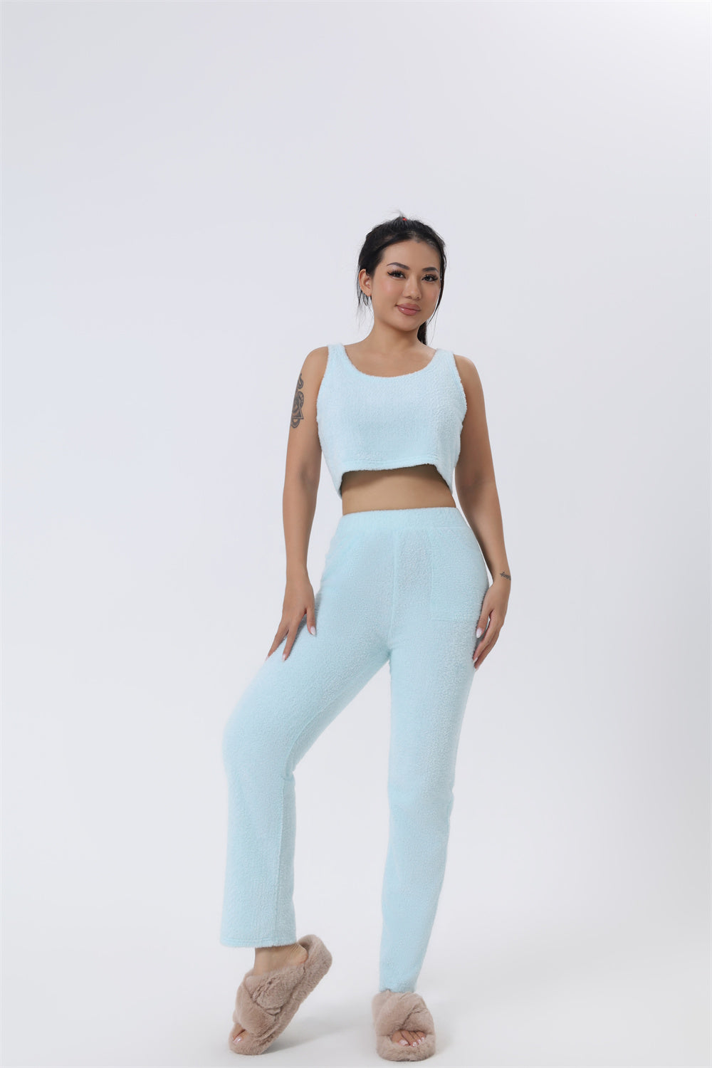 Cozy Pajama Set, 3 Piece Lounge Set, Cute Loungewear, Warm Suit Sets, Matching Set, Lounge Set, 3 Piece Pant Sets, Women Winter Dress - Cozy Haven